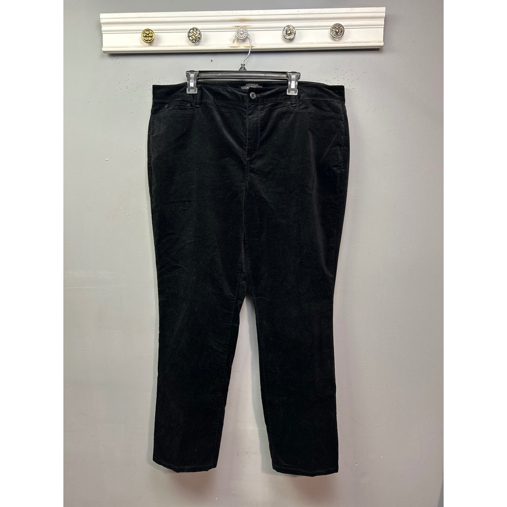 Talbots Pants Womens 20W Black Heritage Velvet Straight Capsule Casual Classic
